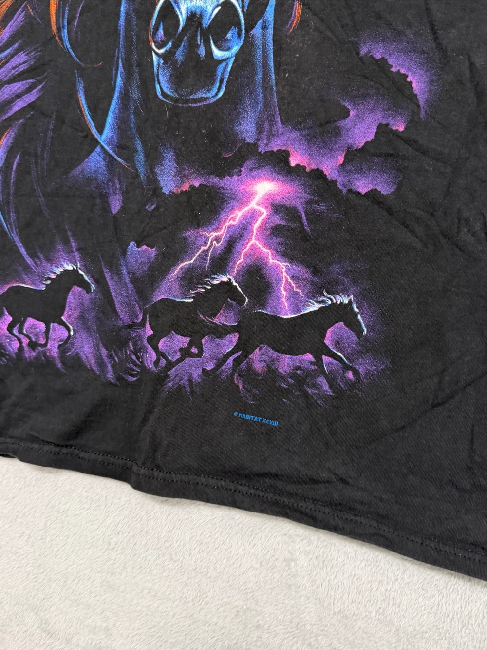 Vintage Habitat Horses Lightning Big Print Graphic T Shirt Men’s Large - Picture 2 of 9